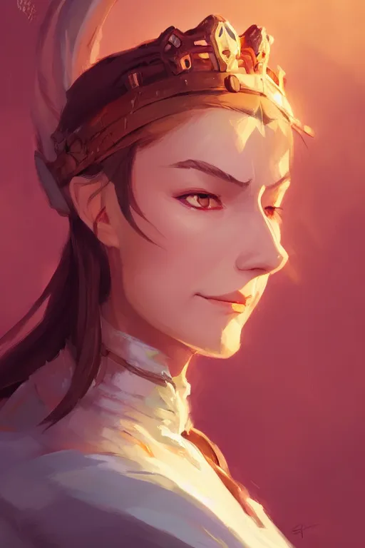 Image similar to just one head, portrait, viking queen, official fanart behance hd artstation by Jesper Ejsing, by RHADS and Makoto Shinkai and Lois van baarle and ilya kuvshinov and rossdraws