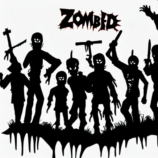 Image similar to a zombie horde, silhouette illustration