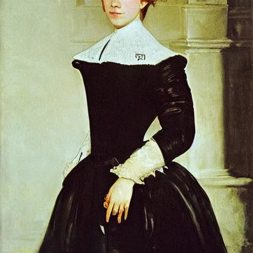 Prompt: emma watson painted by velazquez