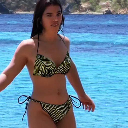 Image similar to thanos wearing a bikini