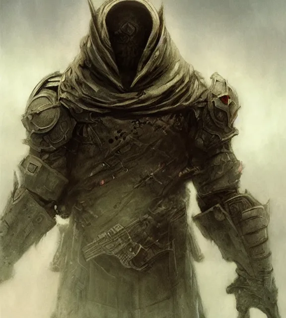 Image similar to hollow soldier concept, beksinski, age of sigma art, frank franzetta, ruan jia, dark soul armor concept, trending on artstation, wayne barlowe, adrian smith fantasy art, elden ring art, the hobbit art, lord of the ring art, infinity blade armor