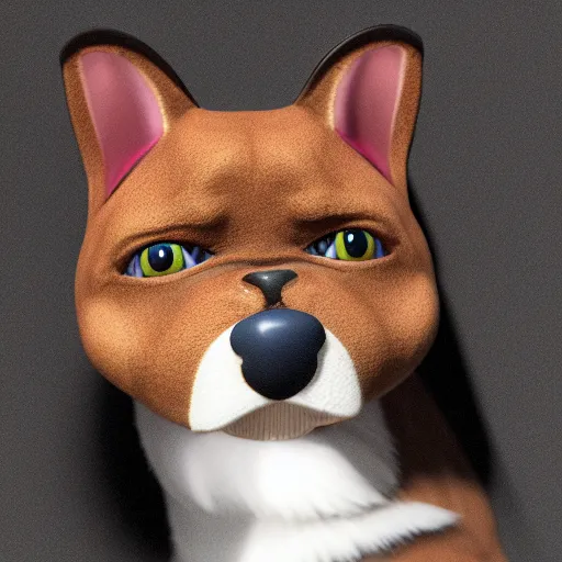 Prompt: A dog with a Cats face, ultra-realistic, render, octane