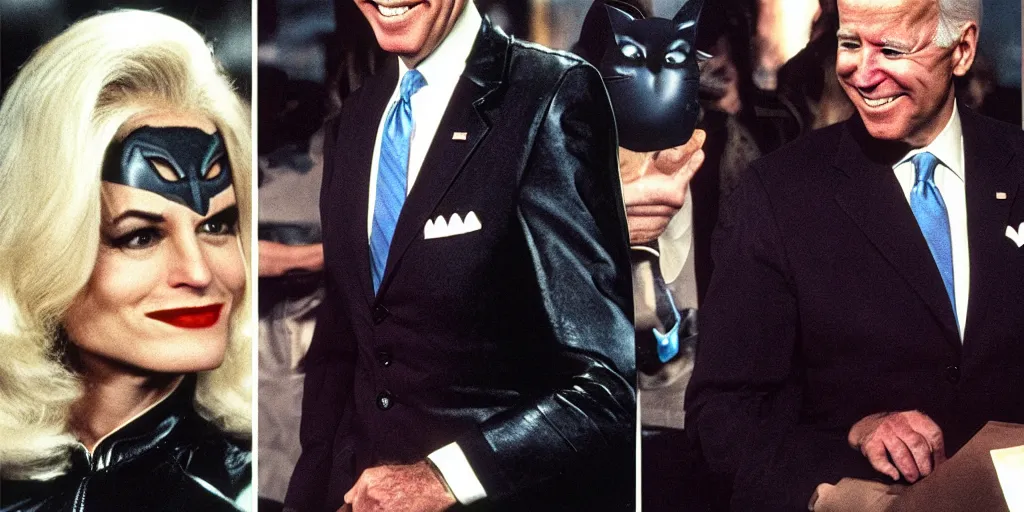 Image similar to joe biden as catwoman from batman returns