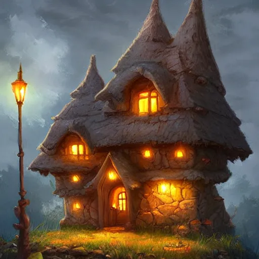 Image similar to a highly detailed fantasy digital art of a house made of cheese by andreas rocha