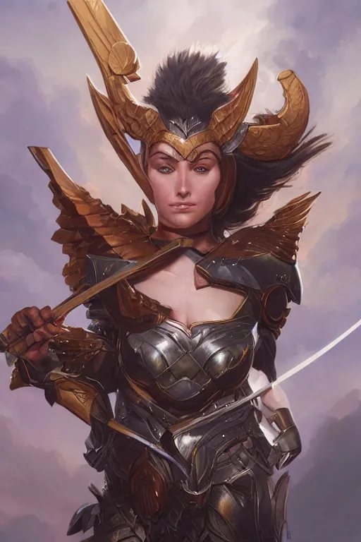 Image similar to amazon valkyrie athena, d & d, fantasy, portrait, highly detailed, headshot, digital painting, trending on artstation, concept art, sharp focus, illustration, art by artgerm and greg rutkowski and magali villeneuve