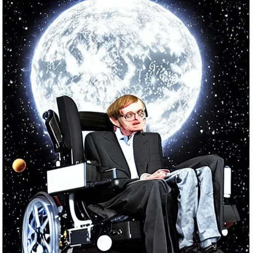 Image similar to Picture of an alien Stephen Hawking having adventures in space