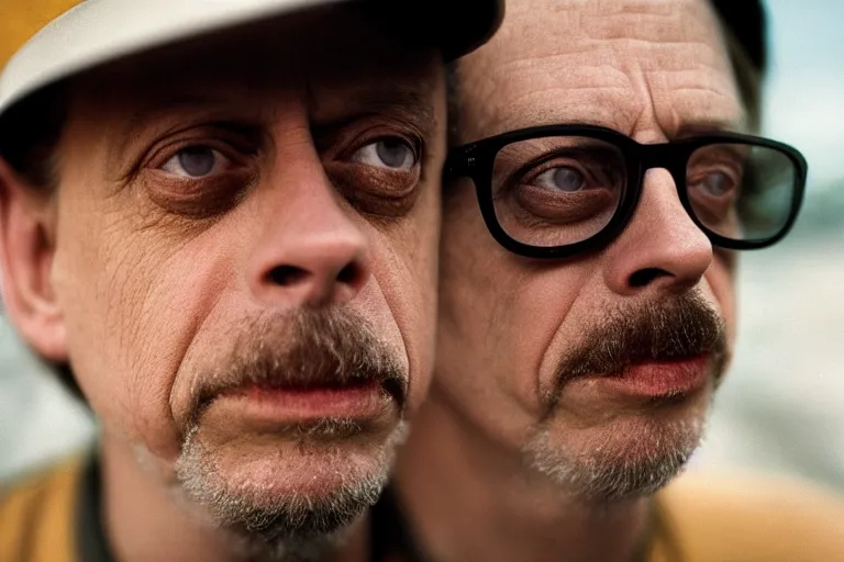 Image similar to closeup potrait of steve buscemi wearing a backwards cap and holding a skateboard, natural light, sharp, detailed face, magazine, press, photo, steve mccurry, david lazar, canon, nikon, focus