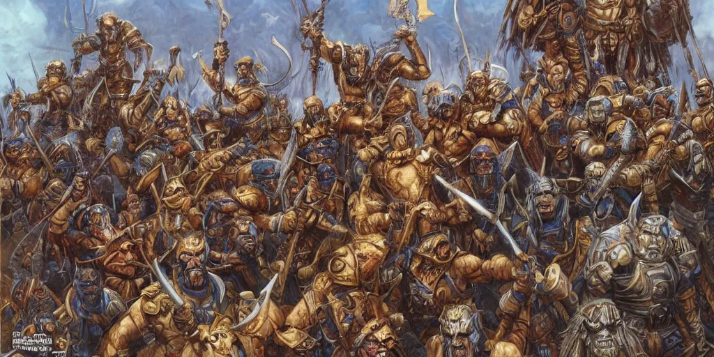Prompt: marching orc army by Mark Brooks, Donato Giancola, Victor Nizovtsev, Scarlett Hooft, Graafland, Chris Moore