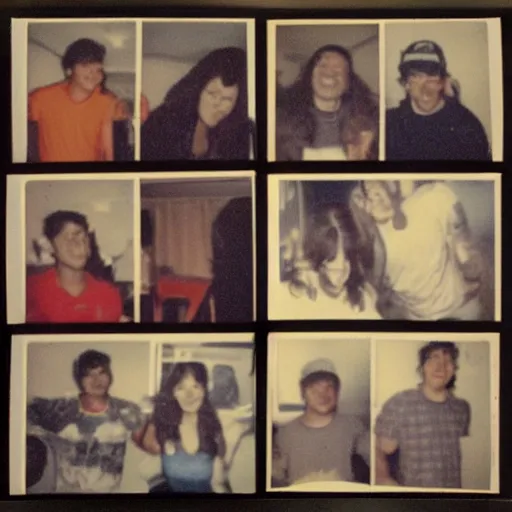 Prompt: polaroids from a college party in 2 0 0 2