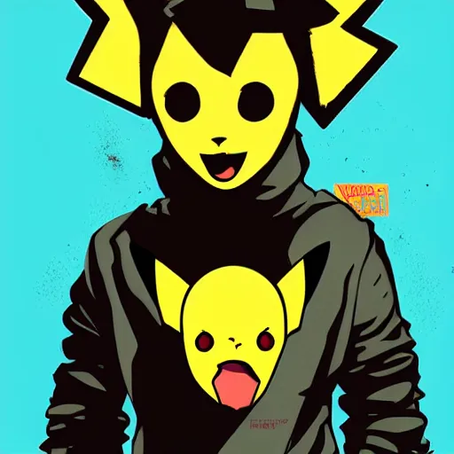 Image similar to portrait pikachu skull girl by petros afshar, tom whalen, laurie greasley, jc leyendecker and singer sargent