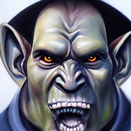 Image similar to detailed portrait painting of a orc gentleman