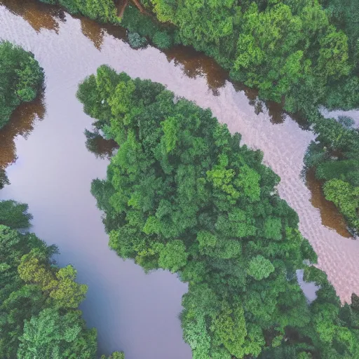 Prompt: river [ milk instead of water ] [ drone view ]