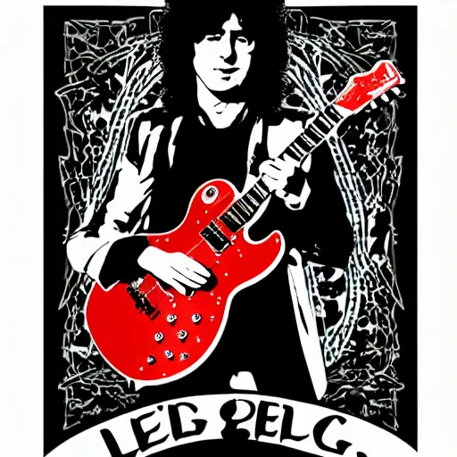 Image similar to 1 9 7 0 - young - jimmy page from led zepelin playing - guitar - solo, sticker - art, svg vector, adobe - illustrator