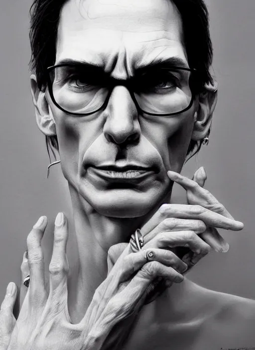 Image similar to a epic portrait of steve vai, art by greg danton and denys tsiperko, detailed, hyperrealism, artstation