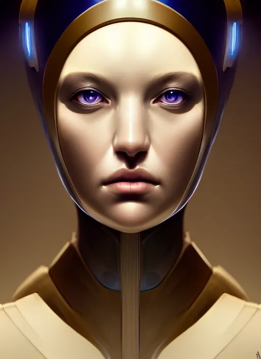 Image similar to symmetry!! portrait of female android, intricate, elegant, highly detailed, digital painting, artstation, concept art, smooth, sharp focus, illustration, art by fra angelico and greg ruthkowski