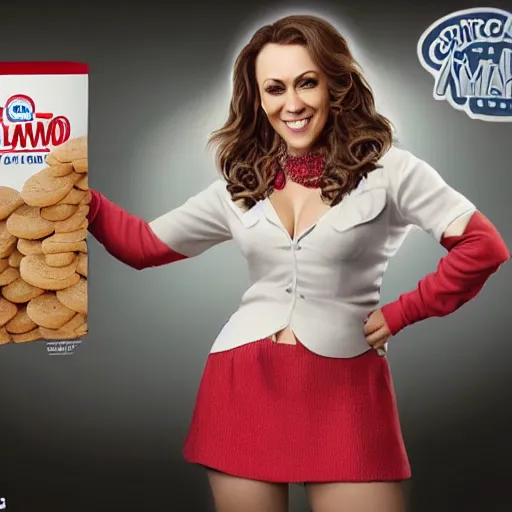 Prompt: alyssa milano advertising milano cookies!!!!!!, concept art, detailed,