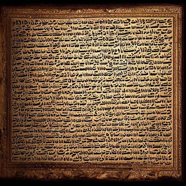 Image similar to ultra - realistic photo a damaged unrolled dead sea scroll with nabeatean aramaic in sideways columns, dark, brooding, volume lighting, atmospheric lighting, painted, intricate, ultra detailed by dave dorman, jason edminston, bob eggleton, well composed, best on artstation, cgsociety, epic, stunning, gorgeous, intricate detail, wow, masterpiece