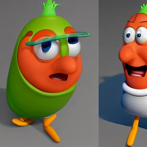 Image similar to larryboy from veggietales, profile picture, cgi render, highly detailed, studio lighting