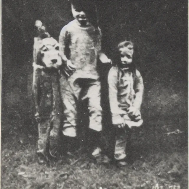 Image similar to bad omen, vintage photograph