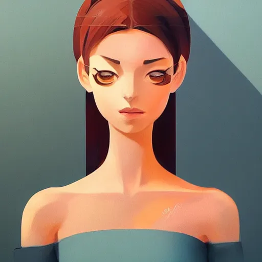 Image similar to face icon stylized minimalist breakfast at tiffany's, loftis, cory behance hd by jesper ejsing, by rhads, makoto shinkai and lois van baarle, ilya kuvshinov, rossdraws global illumination