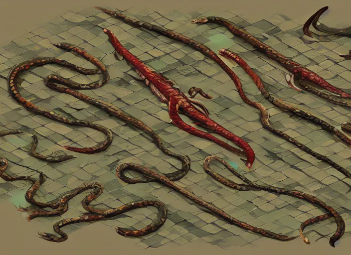 Image similar to X-COM dead snakes, digital art, trending on artstation