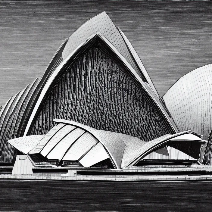 Image similar to futuristic sydney opera house, highly detailed, hyper realistic, art by todd mcfarlane