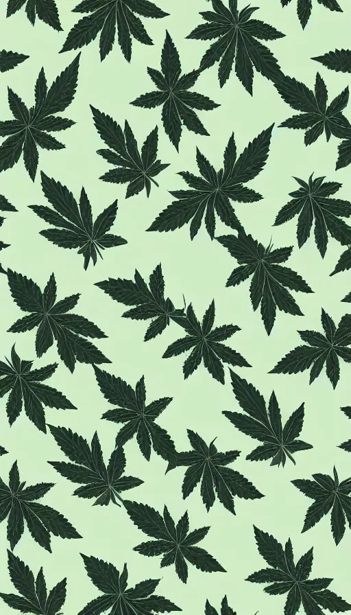 Image similar to pattern with marijuana leaves and coconuts in pastel tone