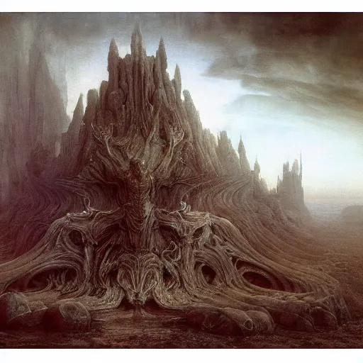 Image similar to the throne of understanding, cold | highly detailed matte painting, hyperrealistic, very intrincate | cinematic lighting, award - winning | by rachel ruysch, giger, beksinski and bocklin | by austin osman spare and william blake, trending on artstation, cgsociety, official art, octane.