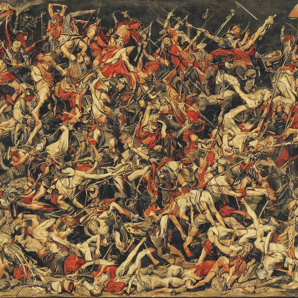 Image similar to a depiction of war in the style of zdislaw beksinksi