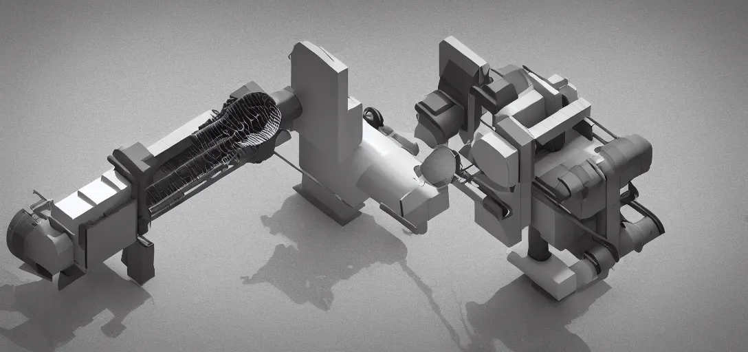 Image similar to Isometric 3d octane render of the Gravity Gun