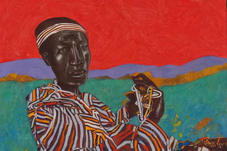 Image similar to artwork by amadou opa bathily