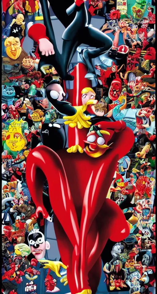 Prompt: movie poster for the noid vs the hamburglar, action, supernatural, directed by guillermo del toro