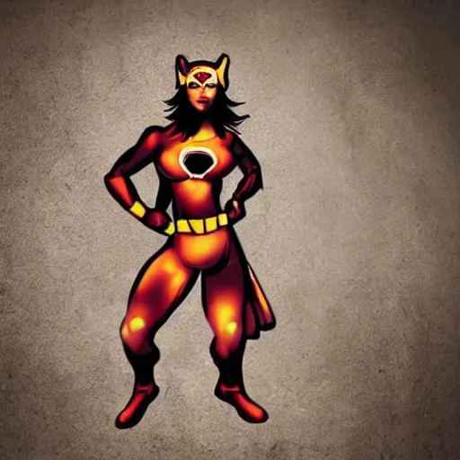 Image similar to tiger superhero woman