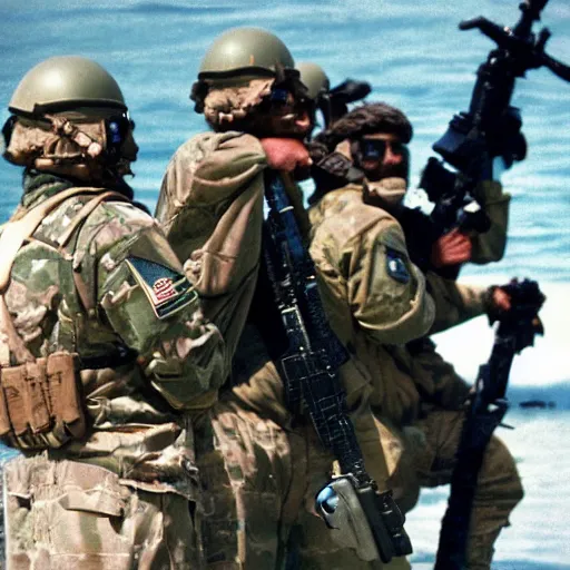 Image similar to 9 0 s seal team vbss, 1 9 9 0 s photography, realistic, military