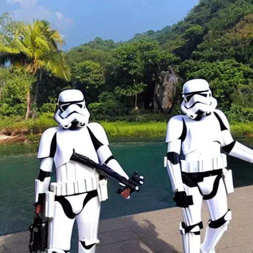 Image similar to stormtroopers on holiday in thailand