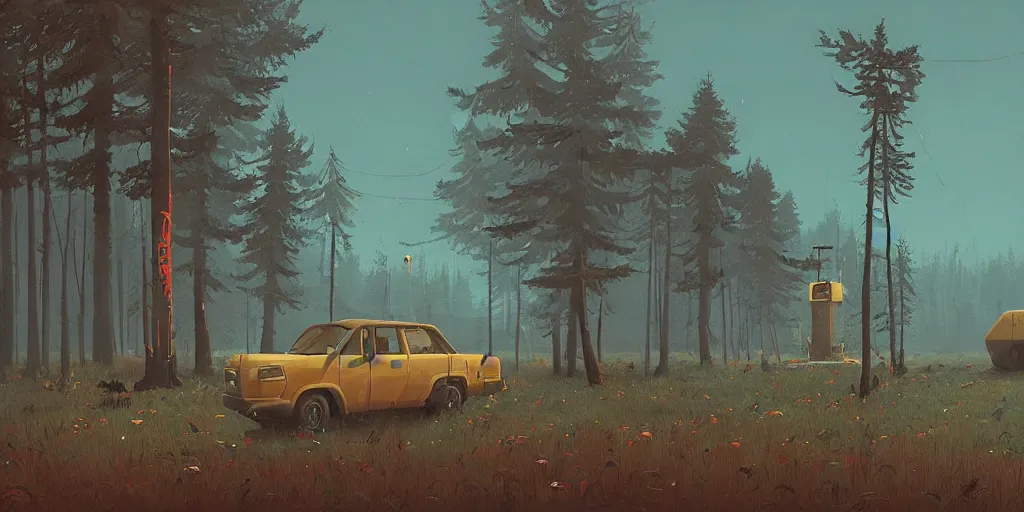 Image similar to art by simon stalenhag