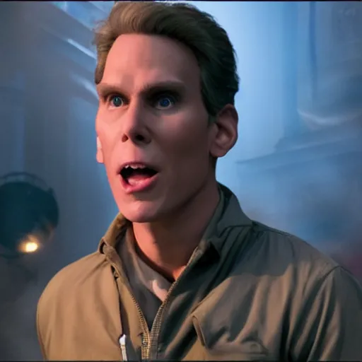 Image similar to Live Action Still of Jerma in Ghostbusters, real life, hyperrealistic, ultra realistic, realistic, highly detailed, epic, HD quality, 8k resolution, body and headshot, film still