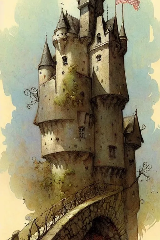 Image similar to (((((1950s castle. muted colors.))))) by Jean-Baptiste Monge !!!!!!!!!!!!!!!!!!!!!!!!!!!