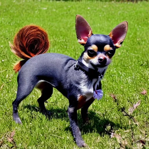 Prompt: photo of a hybrid between a chihuahua and an ant