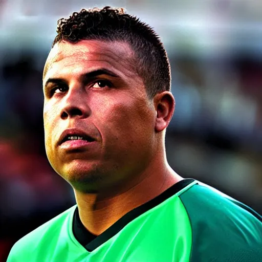 Prompt: real ronaldo nazario fenomeno head and shoulders portrait photograph by mark mann