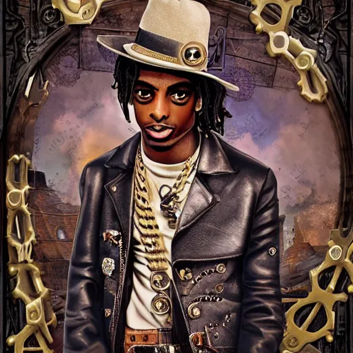 Prompt: playboi carti in steampunk style digital art 4 k the detailed super realistic