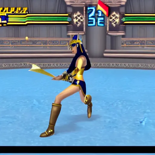 Prompt: Cleopatra in Super Smash Bros Melee, gameplay screenshot