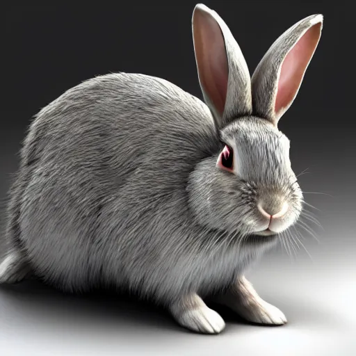 Image similar to rabbit with Realistic graphics, 3d render,