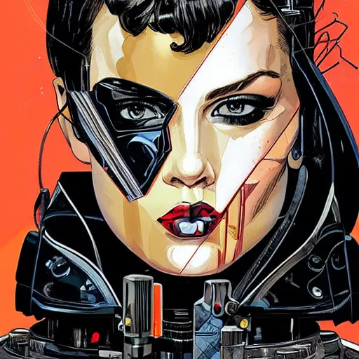 Prompt: a portrait of robot, by MARVEL comics and Sandra Chevrier