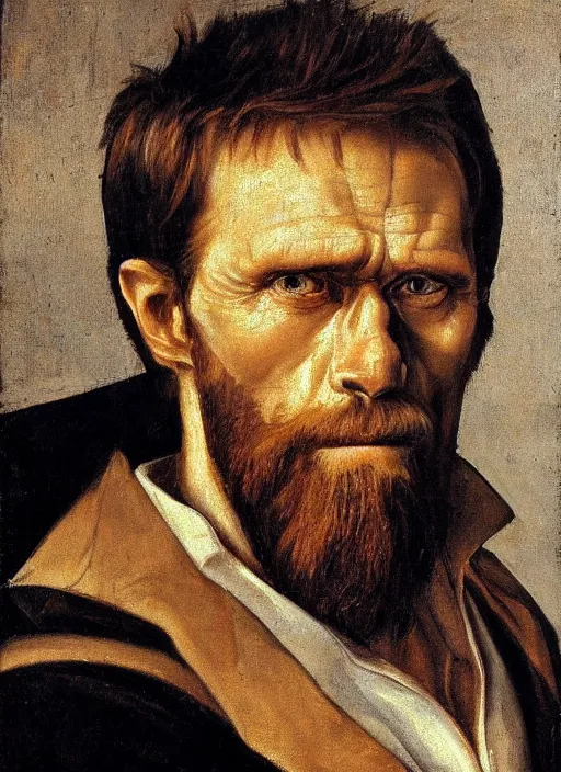 portrait painting of willem dafoe with short beard, | Stable Diffusion ...