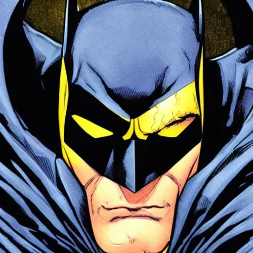 Prompt: batman portrait by jim lee