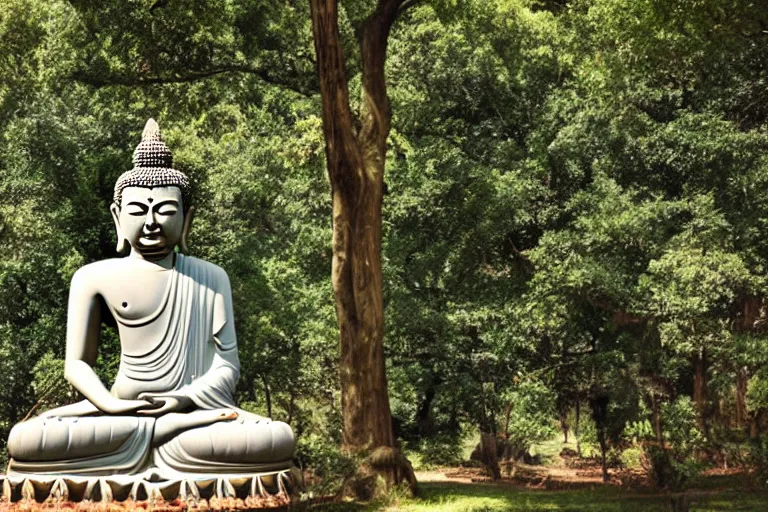 Prompt: The Buddha sitting under the tree of life