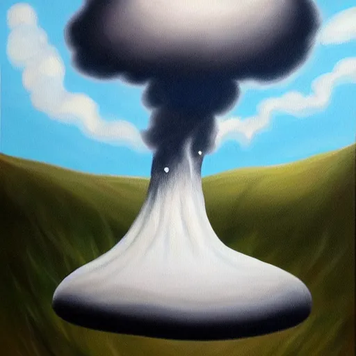 Prompt: detailed painting of a nuclear bomb mushroom cloud