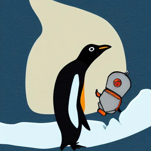 Image similar to penguin wearing a jetpack