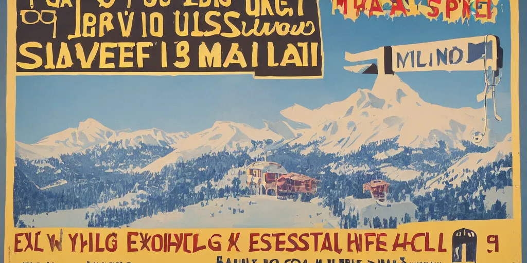 Image similar to poster for a ski resort